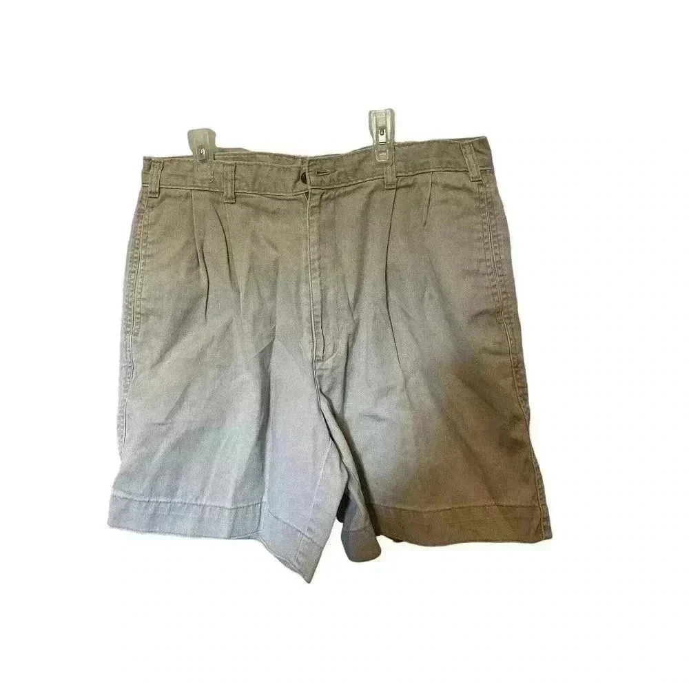 Men's Beige Pleated Shorts by Dockers, size 34